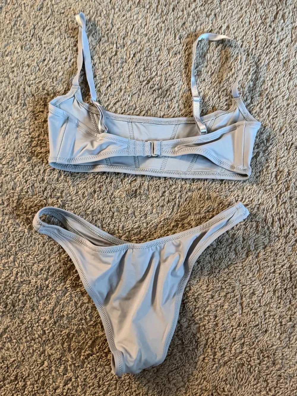 Skims Light Gray Women's Ribbed Bikini Set - Brand